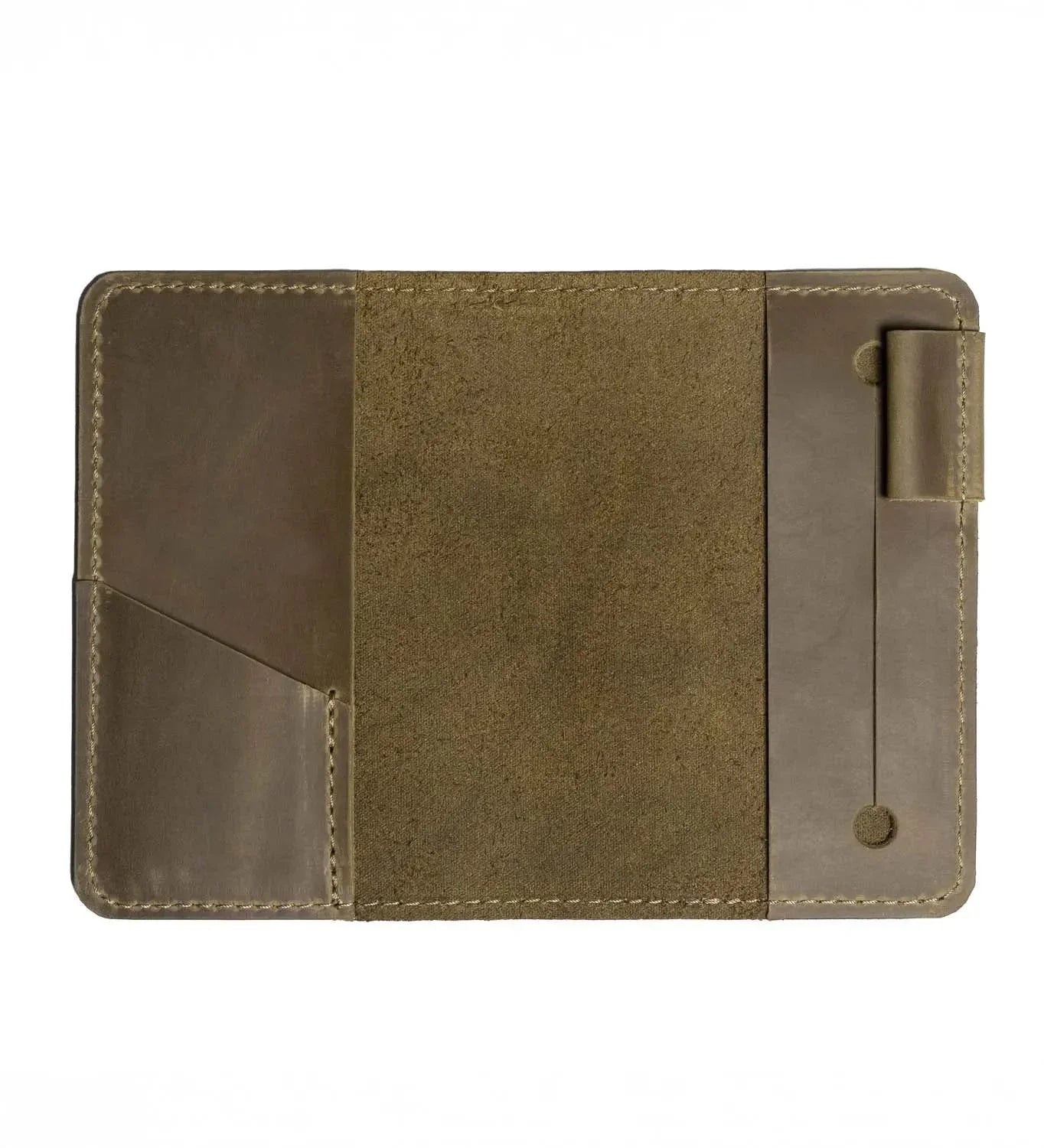 Distressed Leather Journal Cover – A6/A5/A4, Elastic + Pen Loop