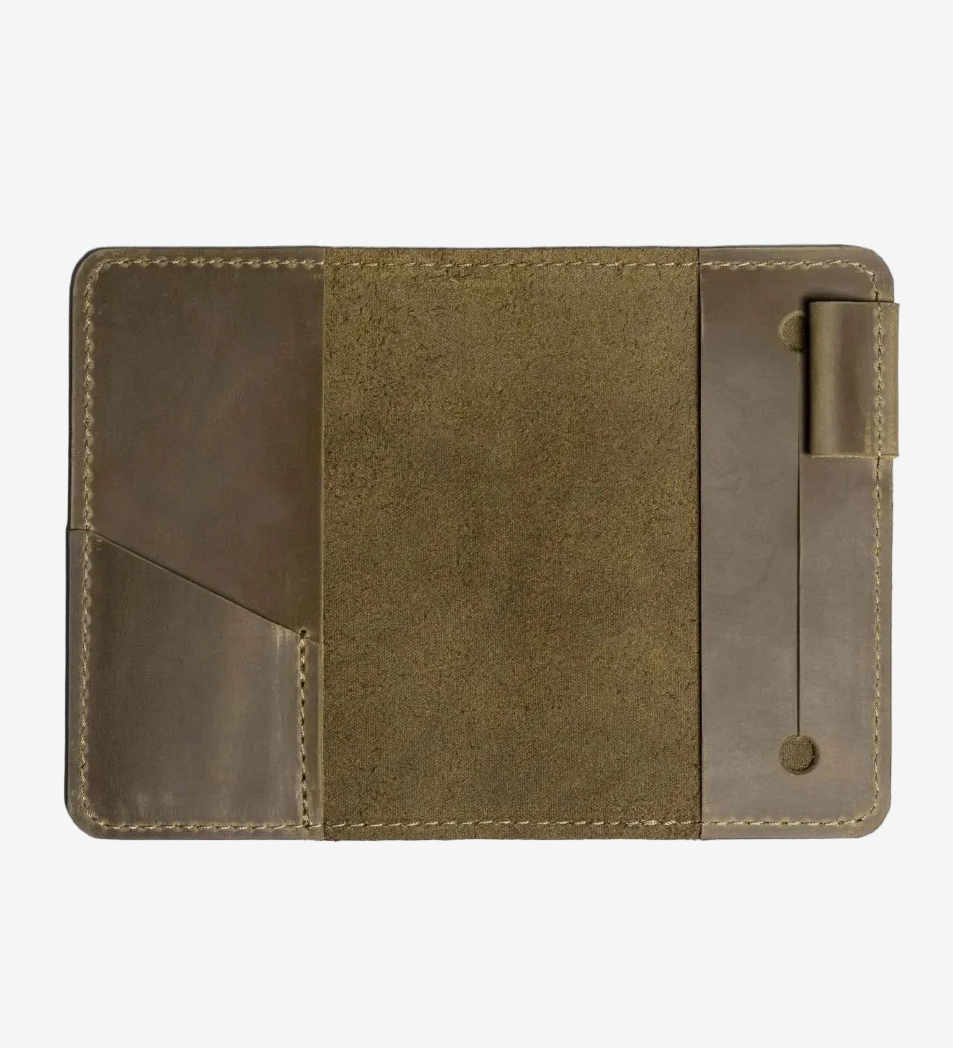 Distressed Leather Journal Cover – A6/A5/A4, Elastic + Pen Loop