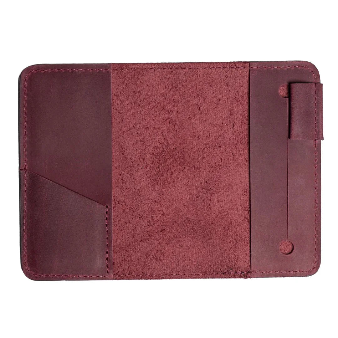 Distressed Leather Journal Cover – A6/A5/A4, Elastic + Pen Loop