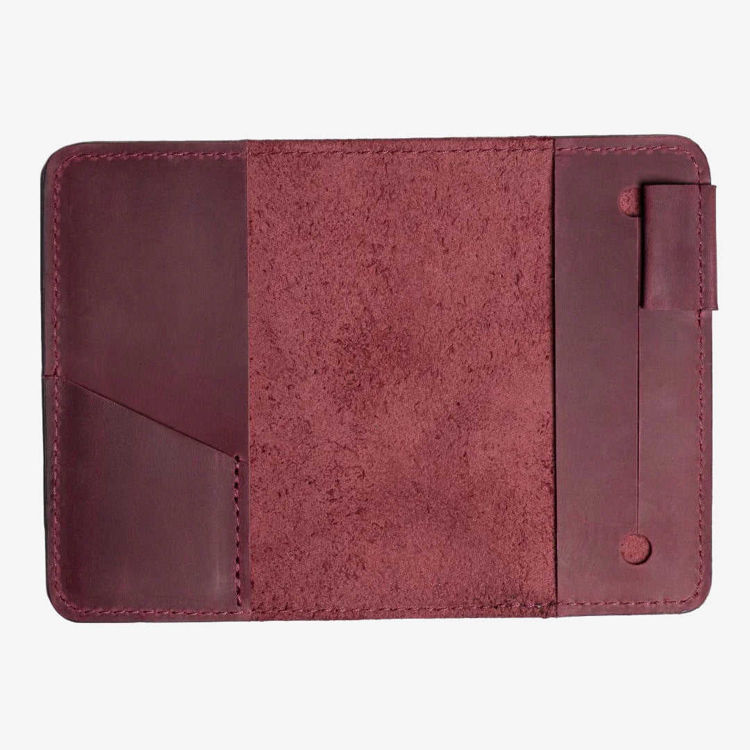 Distressed Leather Journal Cover – A6/A5/A4, Elastic + Pen Loop