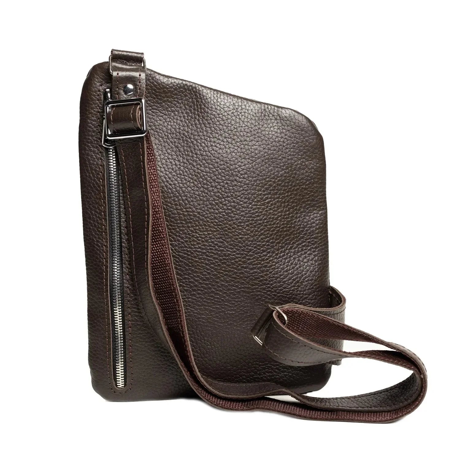 Grainy Leather Sling Bag for Men's | Hidden