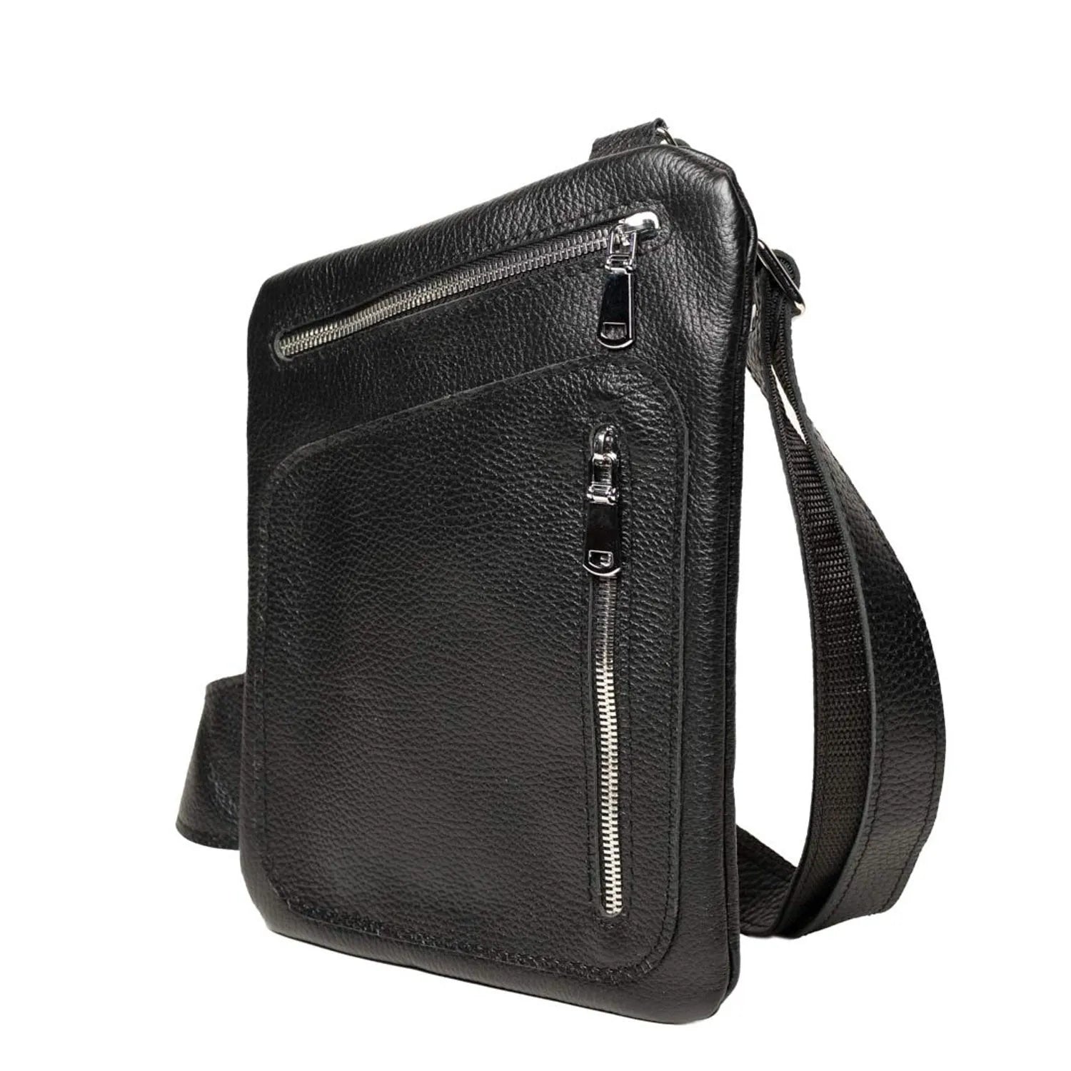 Grainy Leather Sling Bag for Men's | Hidden