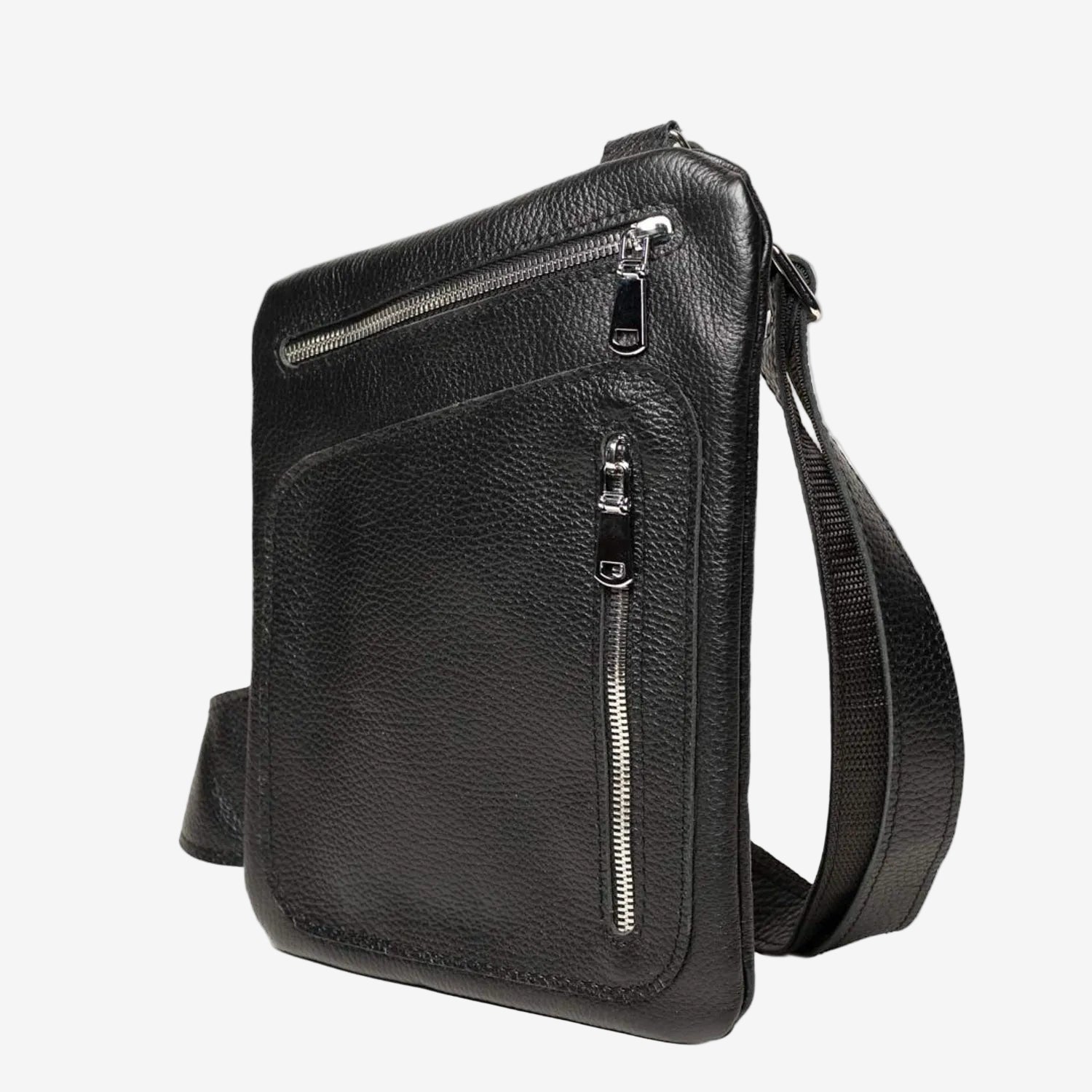 Grainy Leather Sling Bag for Men's | Hidden