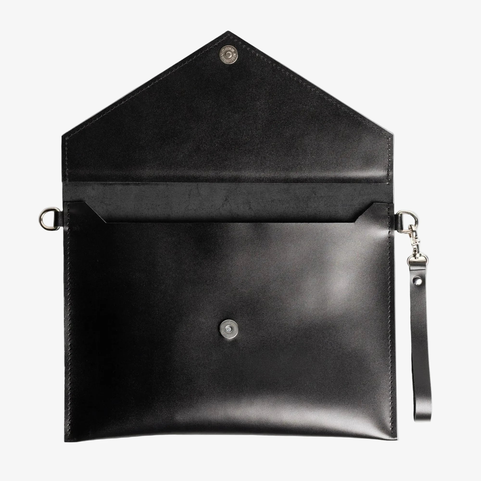Leather Envelope Clutch - A4 | Smooth Black - Wenderfarer