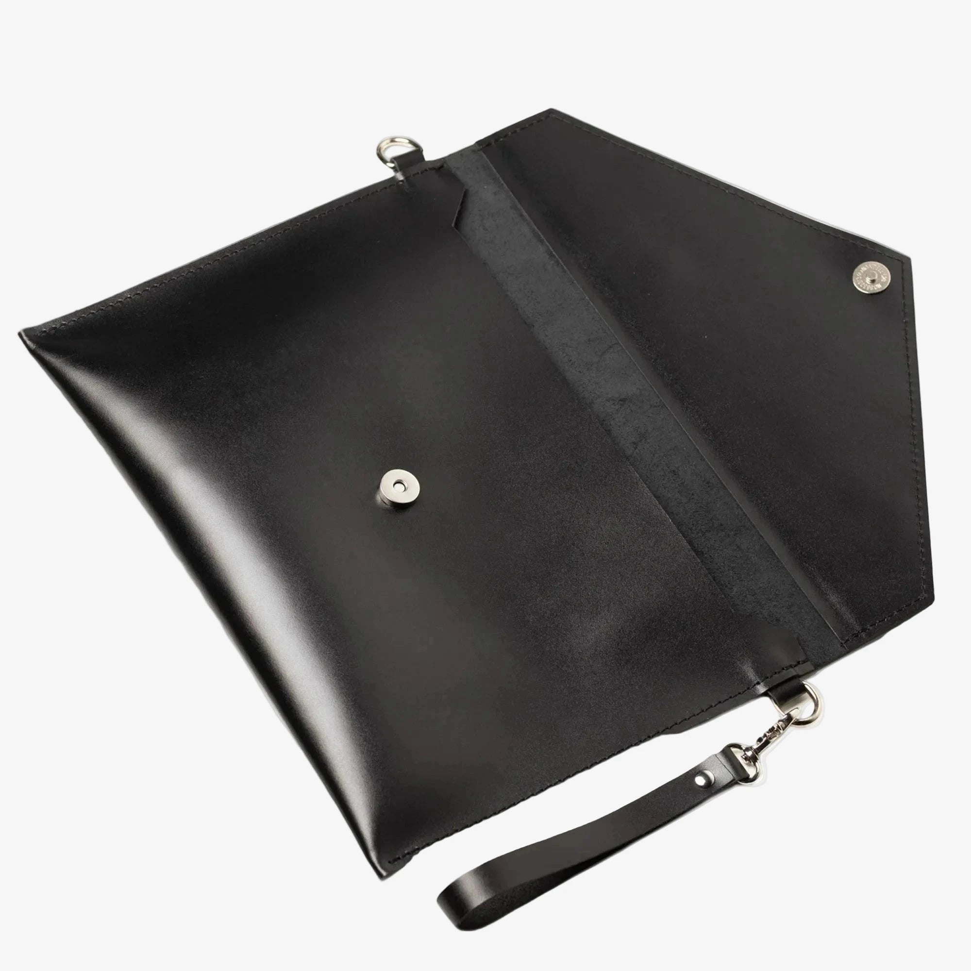 Leather Envelope Clutch - A4 | Smooth Black - Wenderfarer