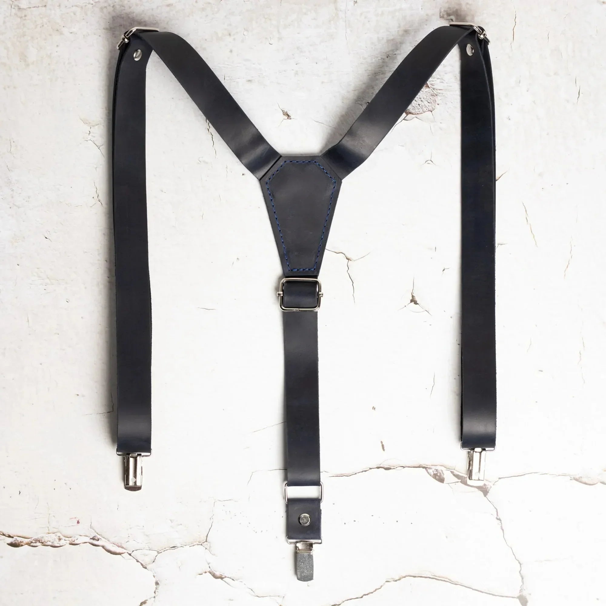 Y-Back Matte Leather Suspenders for Men – Rustic Style