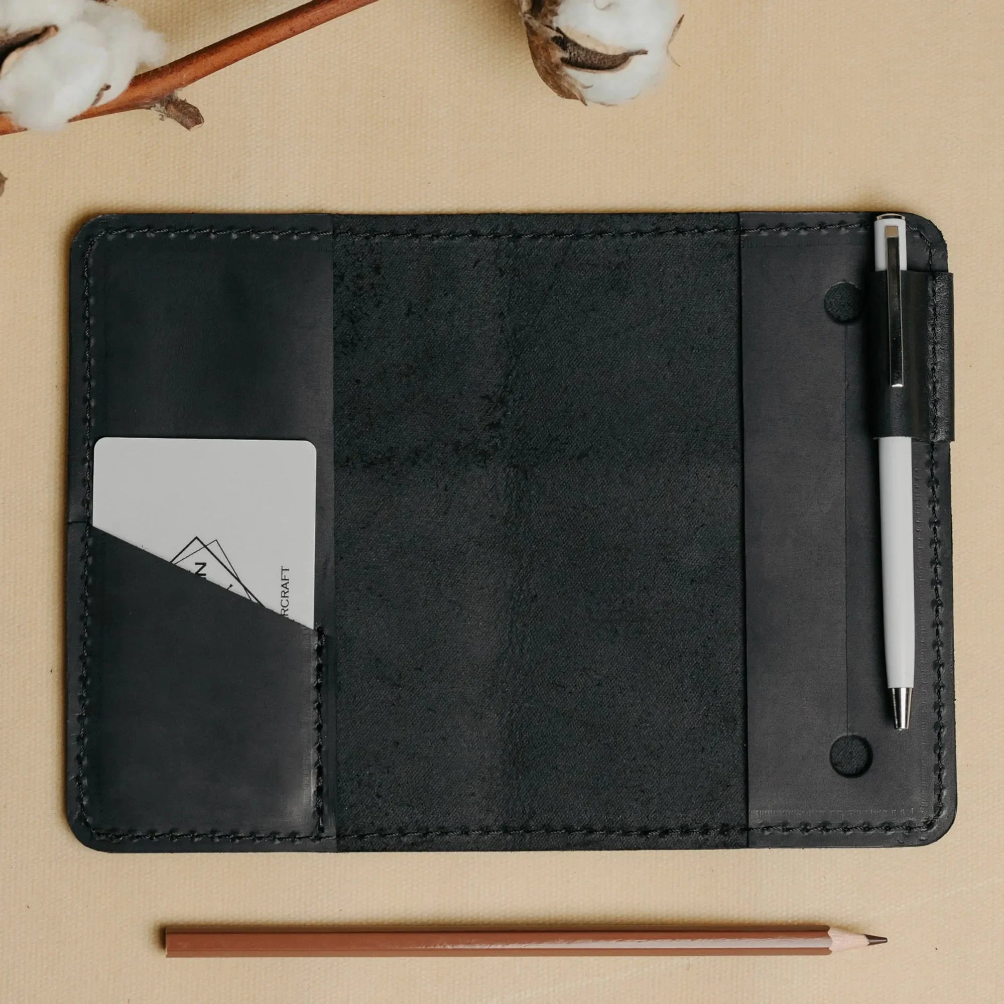 Distressed Leather Notebook cover A6, A5, B5, B6, A4 | Black - Wenderfarer