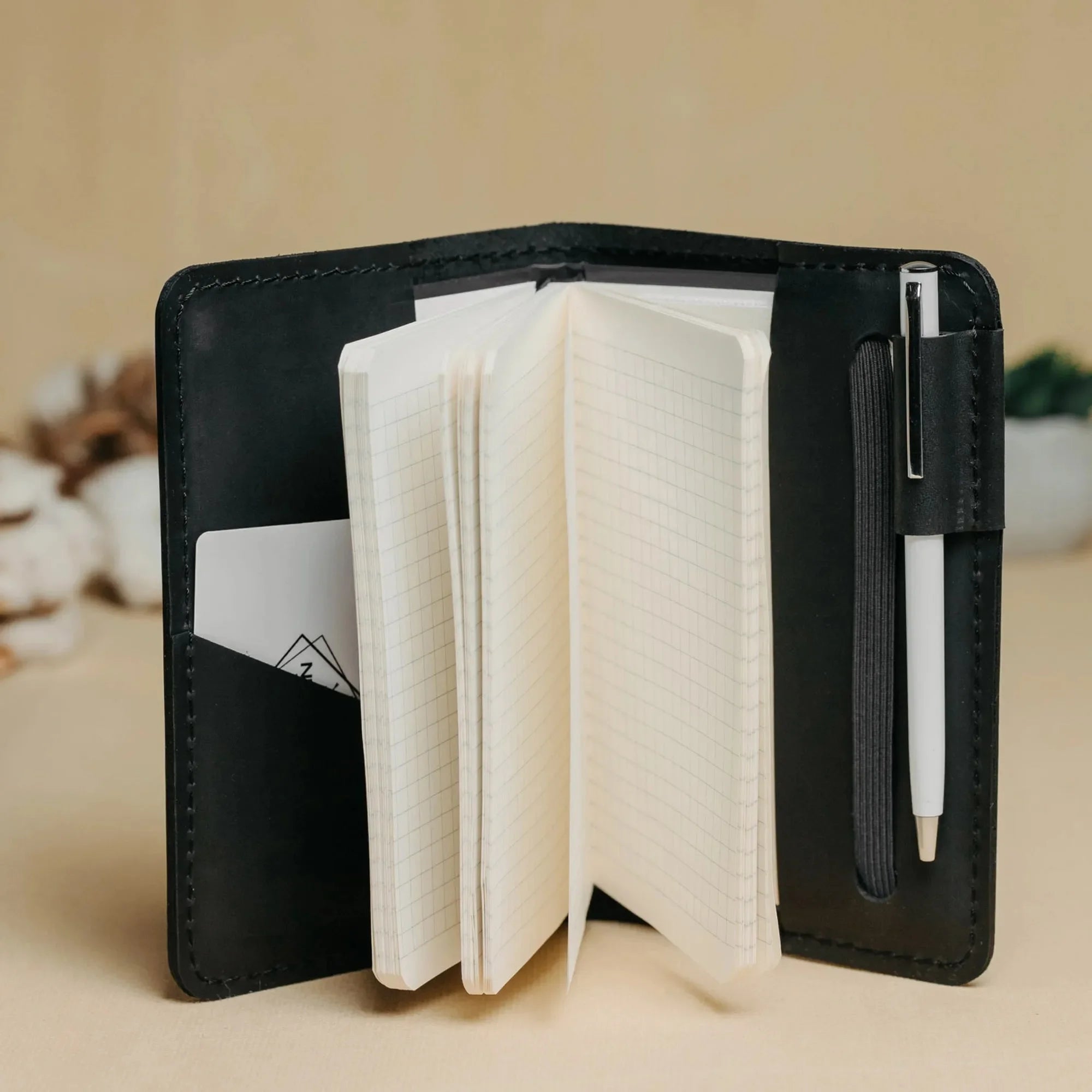 Distressed Leather Notebook cover A6, A5, B5, B6, A4 | Black - Wenderfarer