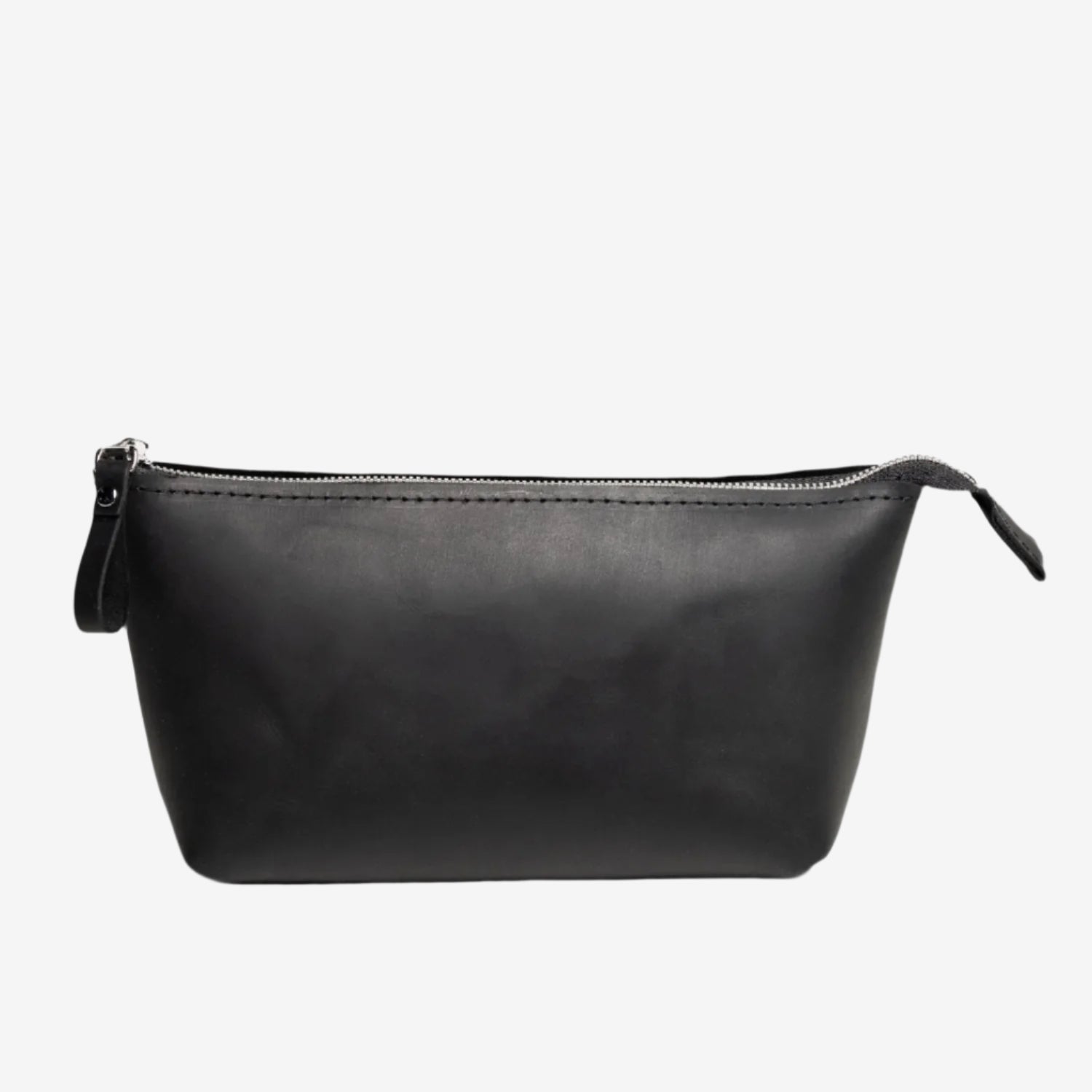 Full grain Leather Makeup Bag - Allure | Matte Black - Wenderfarer