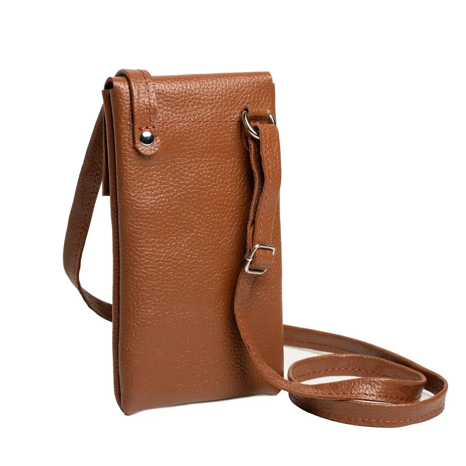 Minimalist Phone Pouch – Grainy Leather Crossbody Bag