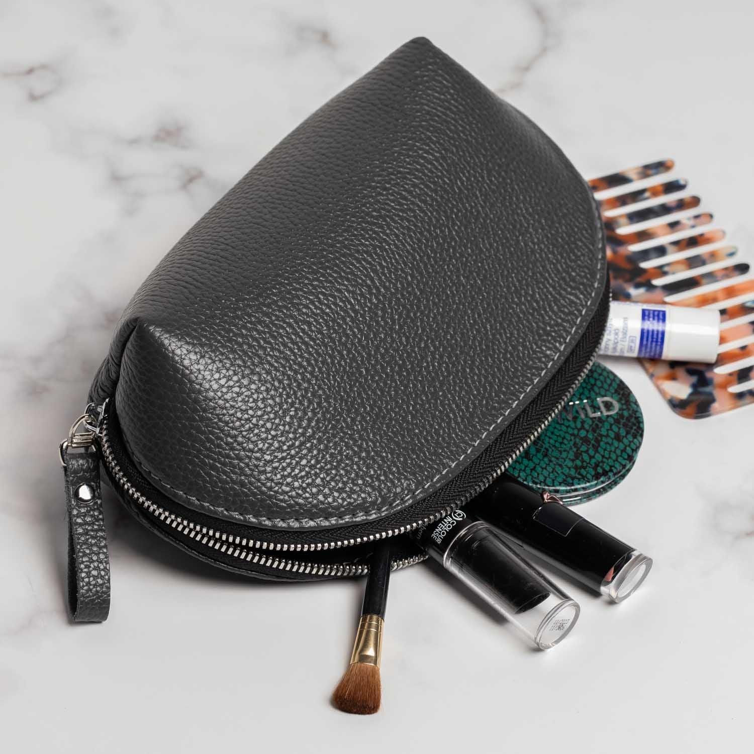 Full Grain Leather Makeup Bag for Women | Mirana