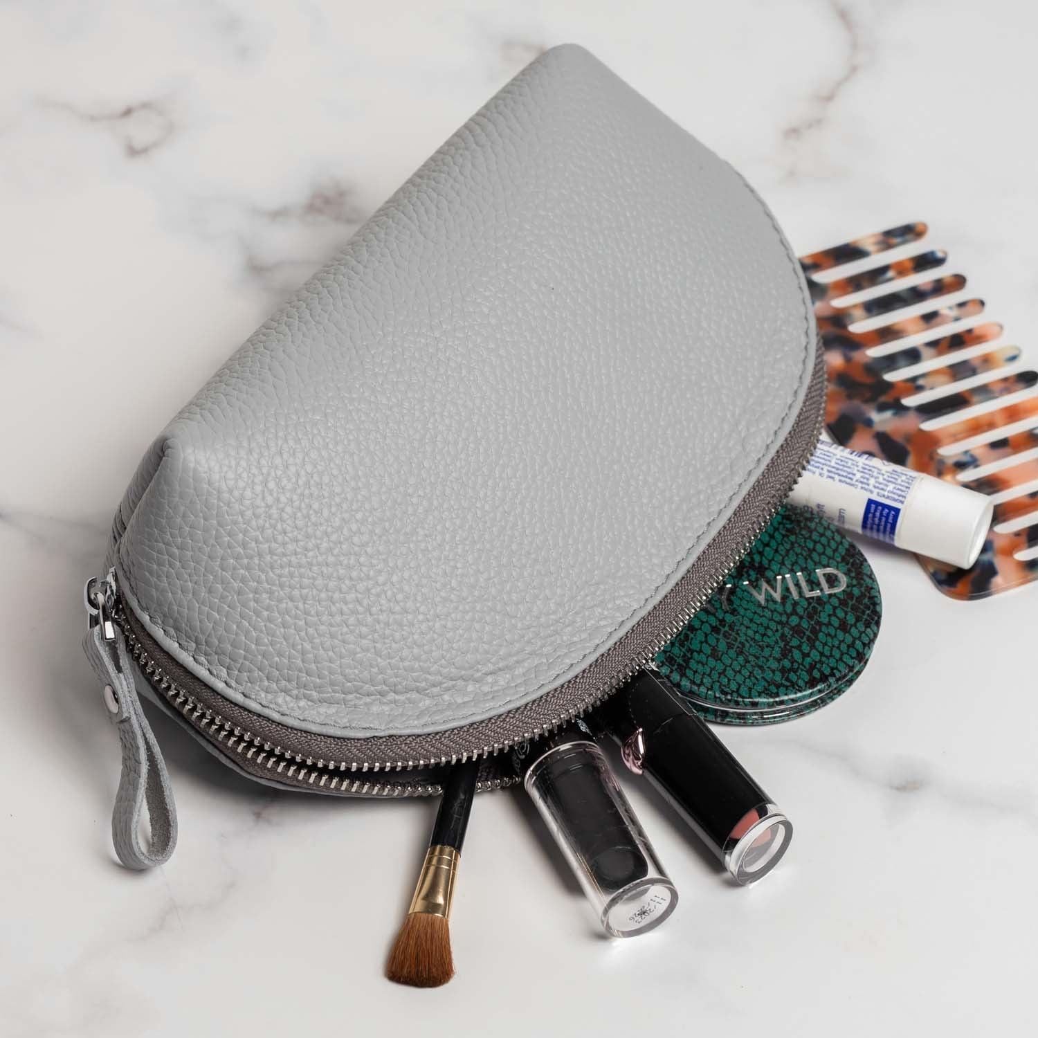 Full Grain Leather Makeup Bag for Women | Mirana