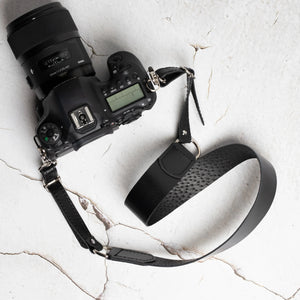 Leather Camera Strap | Black - Wenderfarer
