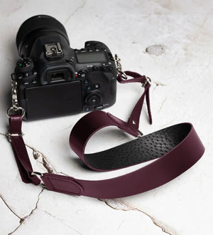 Leather Camera Neck Strap – Adjustable for DSLR & Mirrorless Cameras