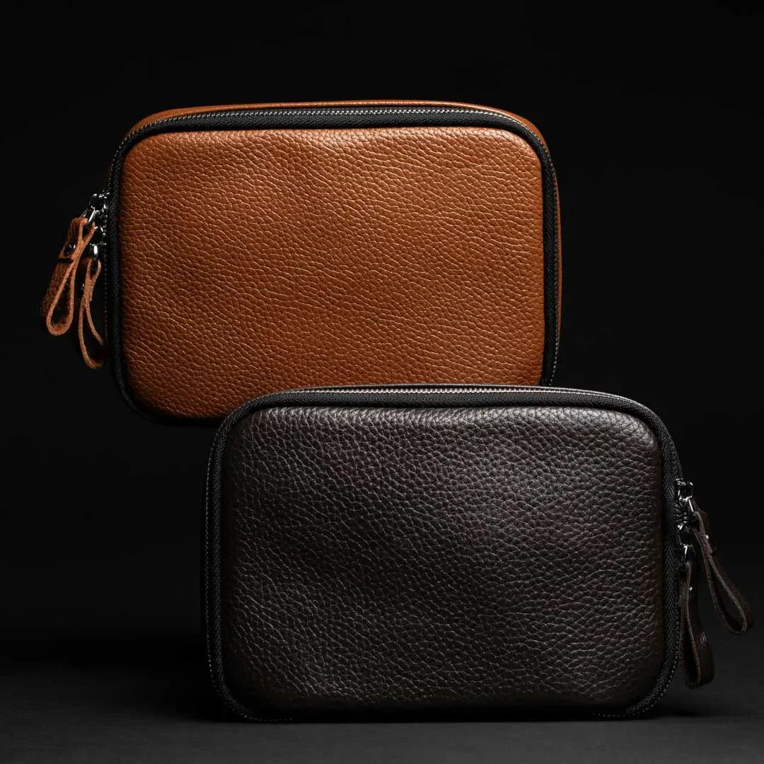 Grainy Leather Travel Organizer for Tech Accessories | KeepTech