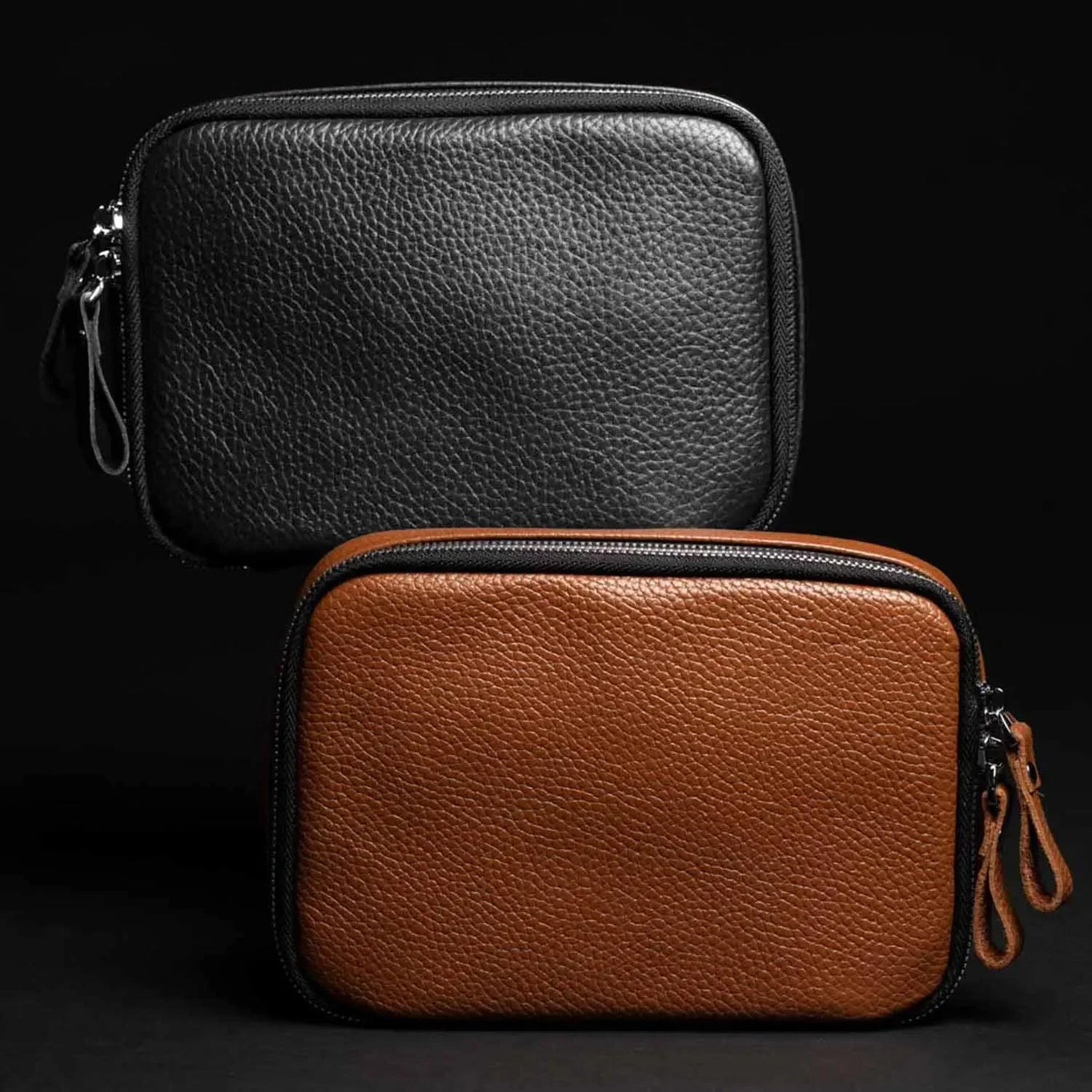 Grainy Leather Travel Organizer for Tech Accessories | KeepTech