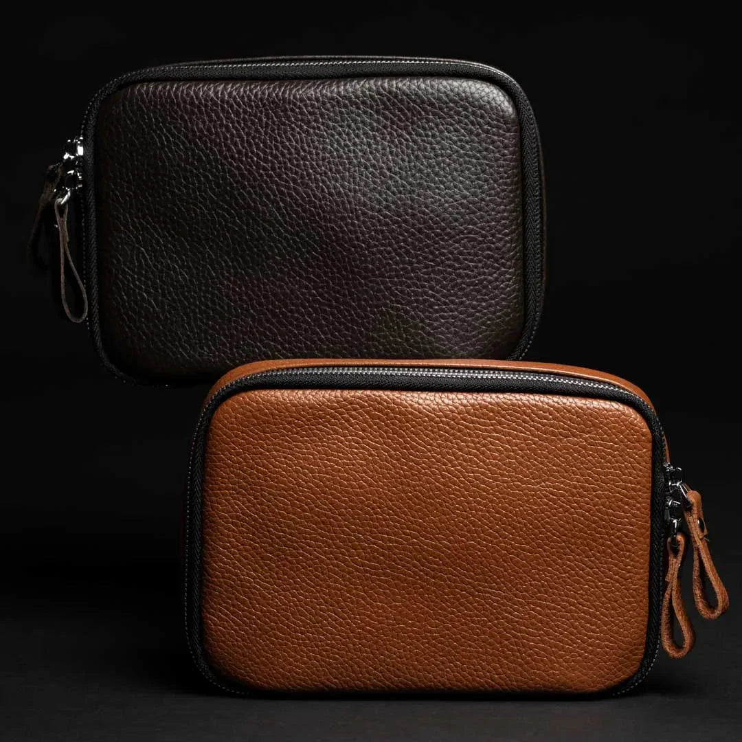 Grainy Leather Travel Organizer for Tech Accessories | KeepTech