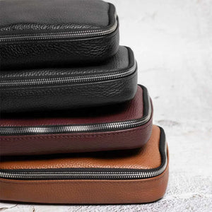 Grainy Leather Travel Organizer for Tech Accessories | KeepTech