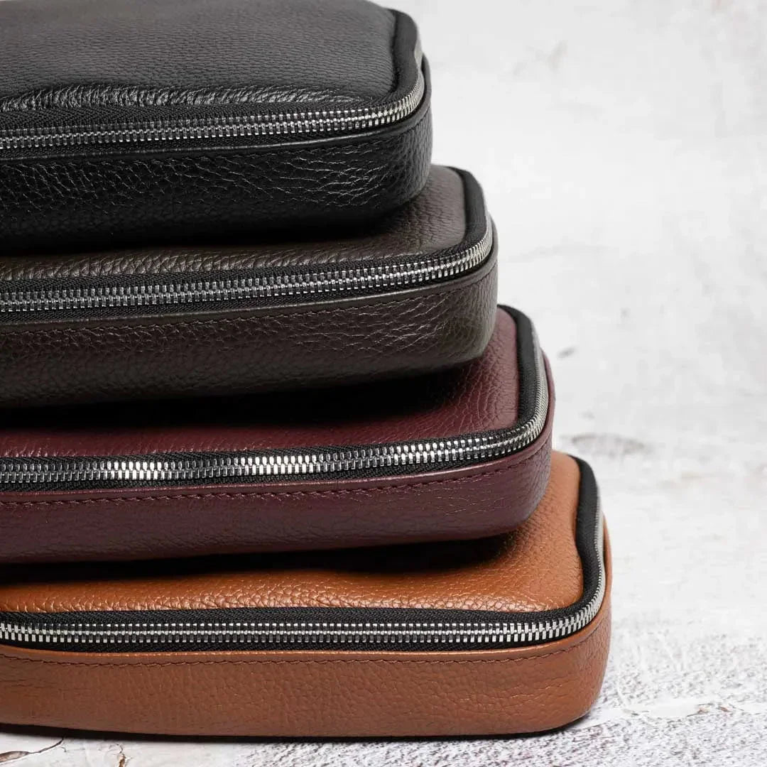 Grainy Leather Travel Organizer for Tech Accessories | KeepTech