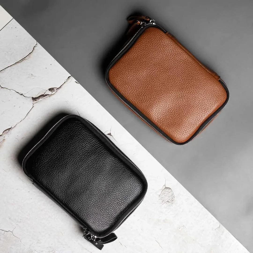Grainy Leather Travel Organizer for Tech Accessories | KeepTech