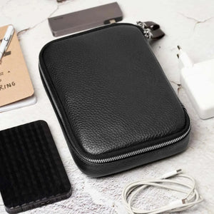 Grainy Leather Travel Organizer for Tech Accessories | KeepTech