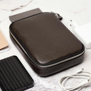 Grainy Leather Travel Organizer for Tech Accessories | KeepTech
