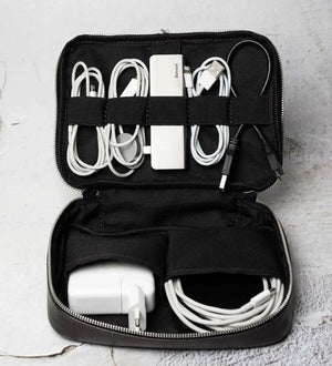 Grainy Leather Travel Organizer for Tech Accessories | KeepTech
