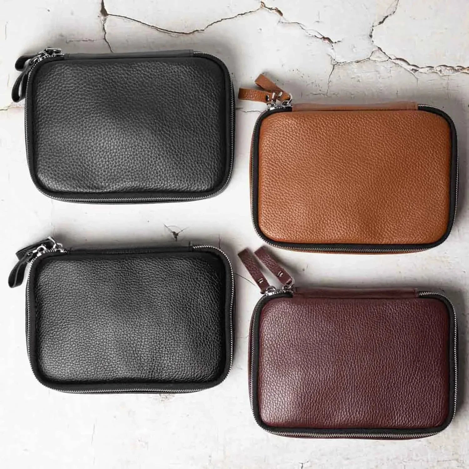 Grainy Leather Travel Organizer for Tech Accessories | KeepTech