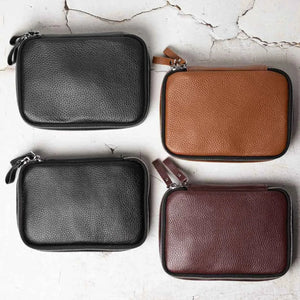 Grainy Leather Travel Organizer for Tech Accessories | KeepTech