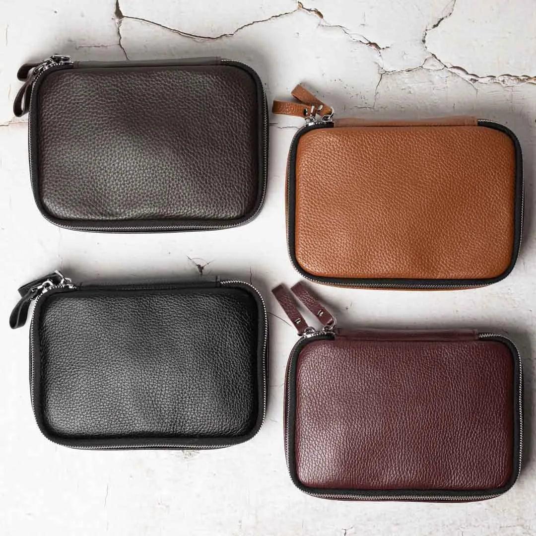 Grainy Leather Travel Organizer for Tech Accessories | KeepTech