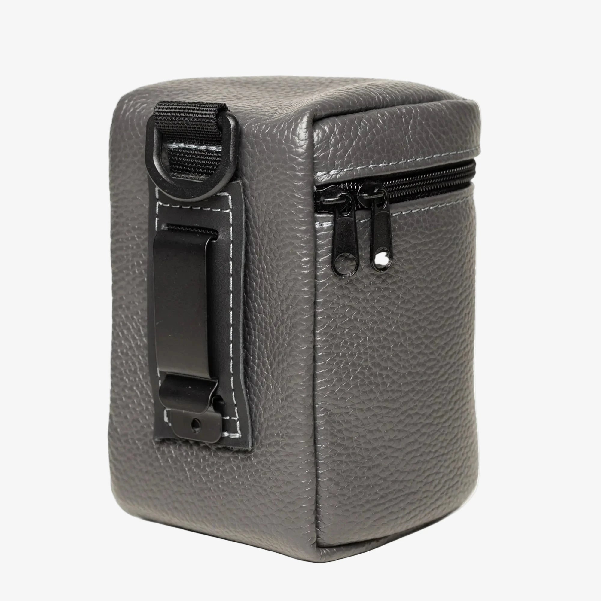 Full-Grain Leather Camera Lens Case | Smoky Grey - Wenderfarer