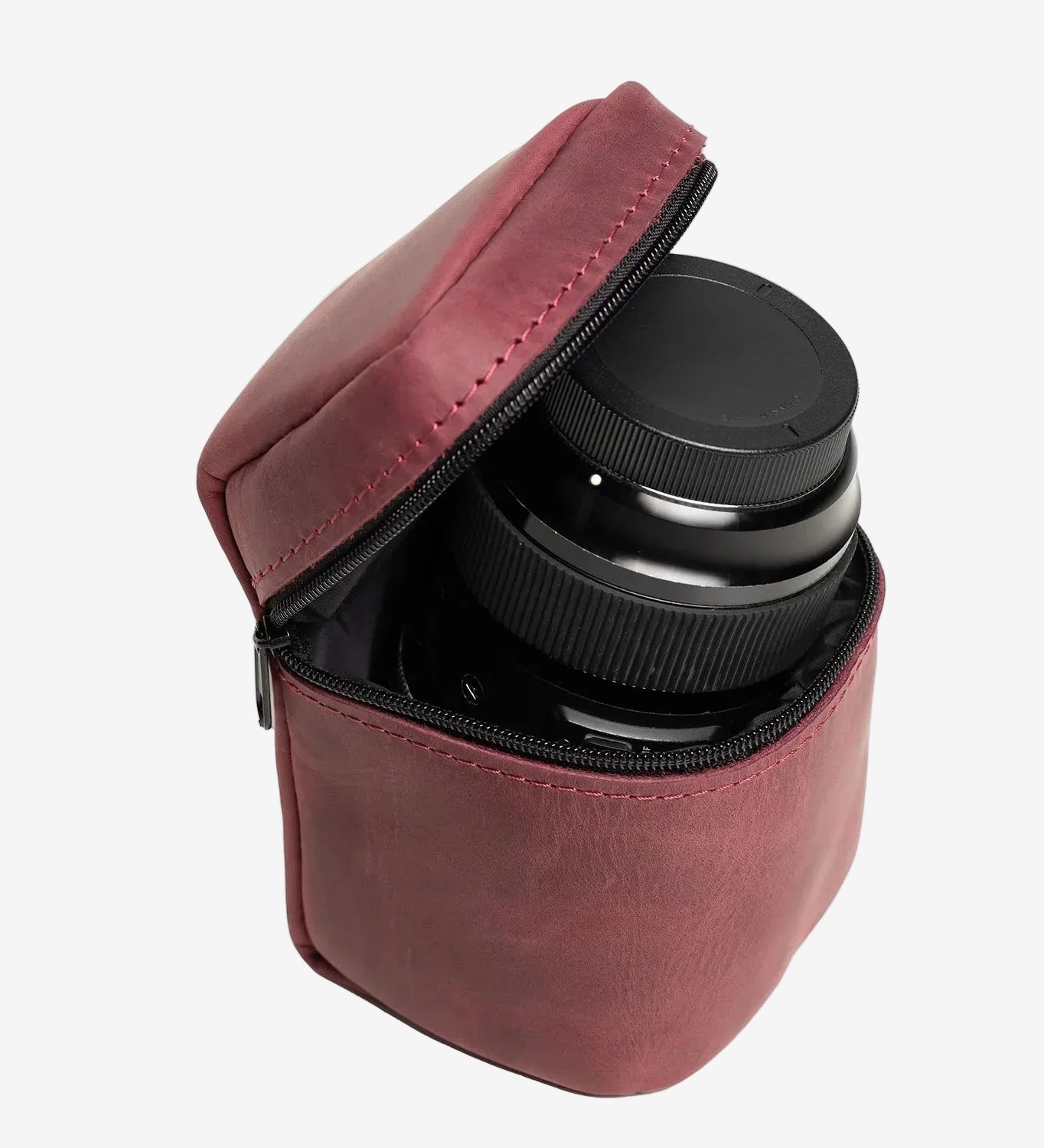 Waxed Matte Leather Camera Lens Pouch – 4 Size Options