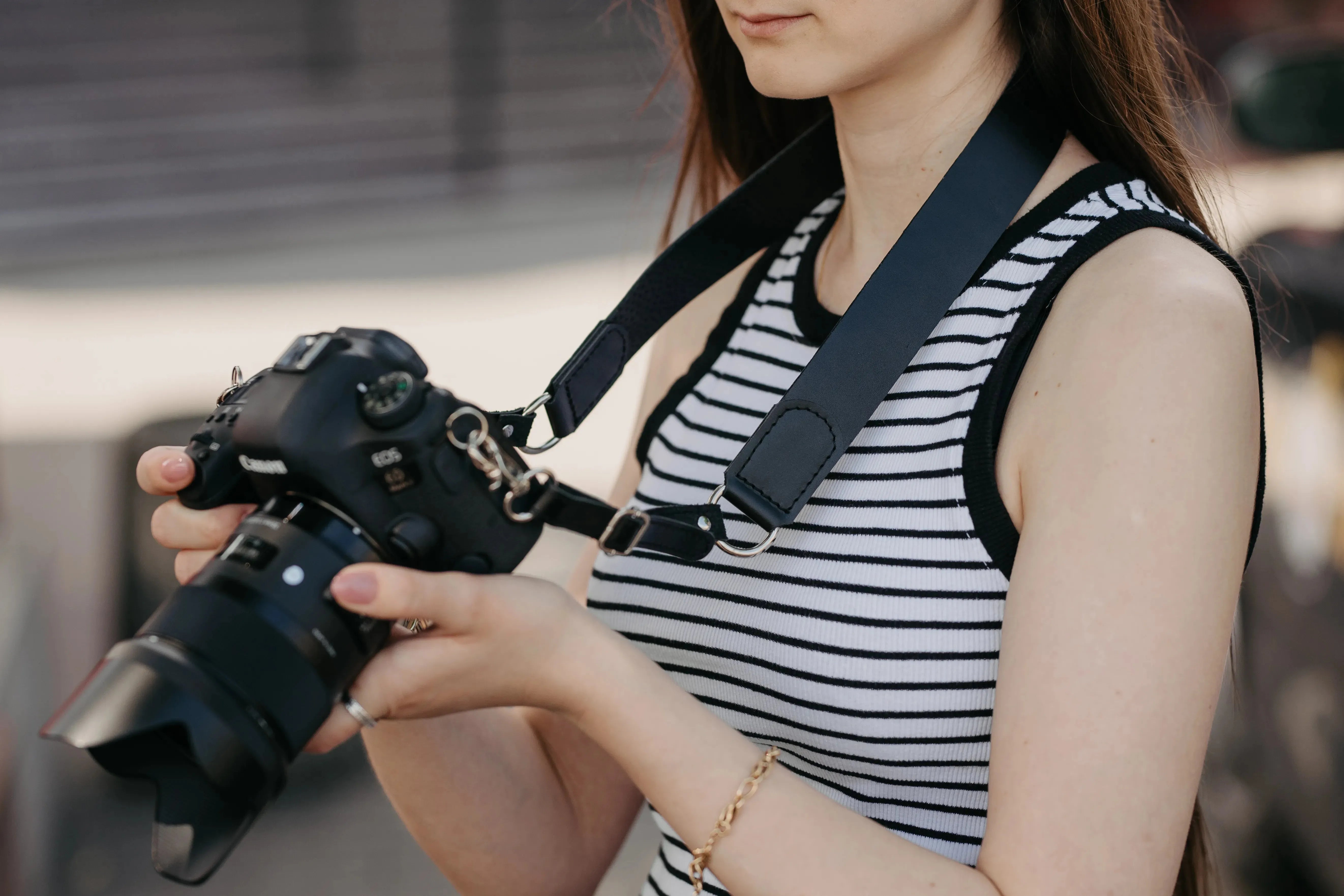 Leather Camera Strap | Black - Wenderfarer