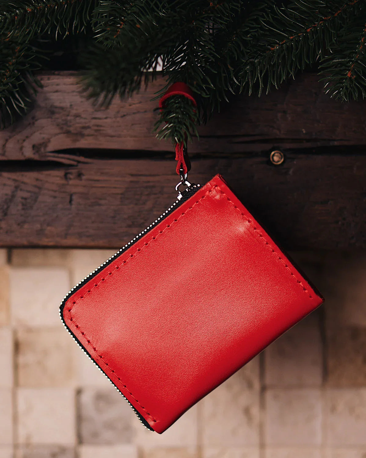 Small Zippered Leather Wallet