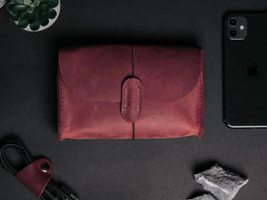 Distressed Leather Pouch for Cables & Tech | Saver