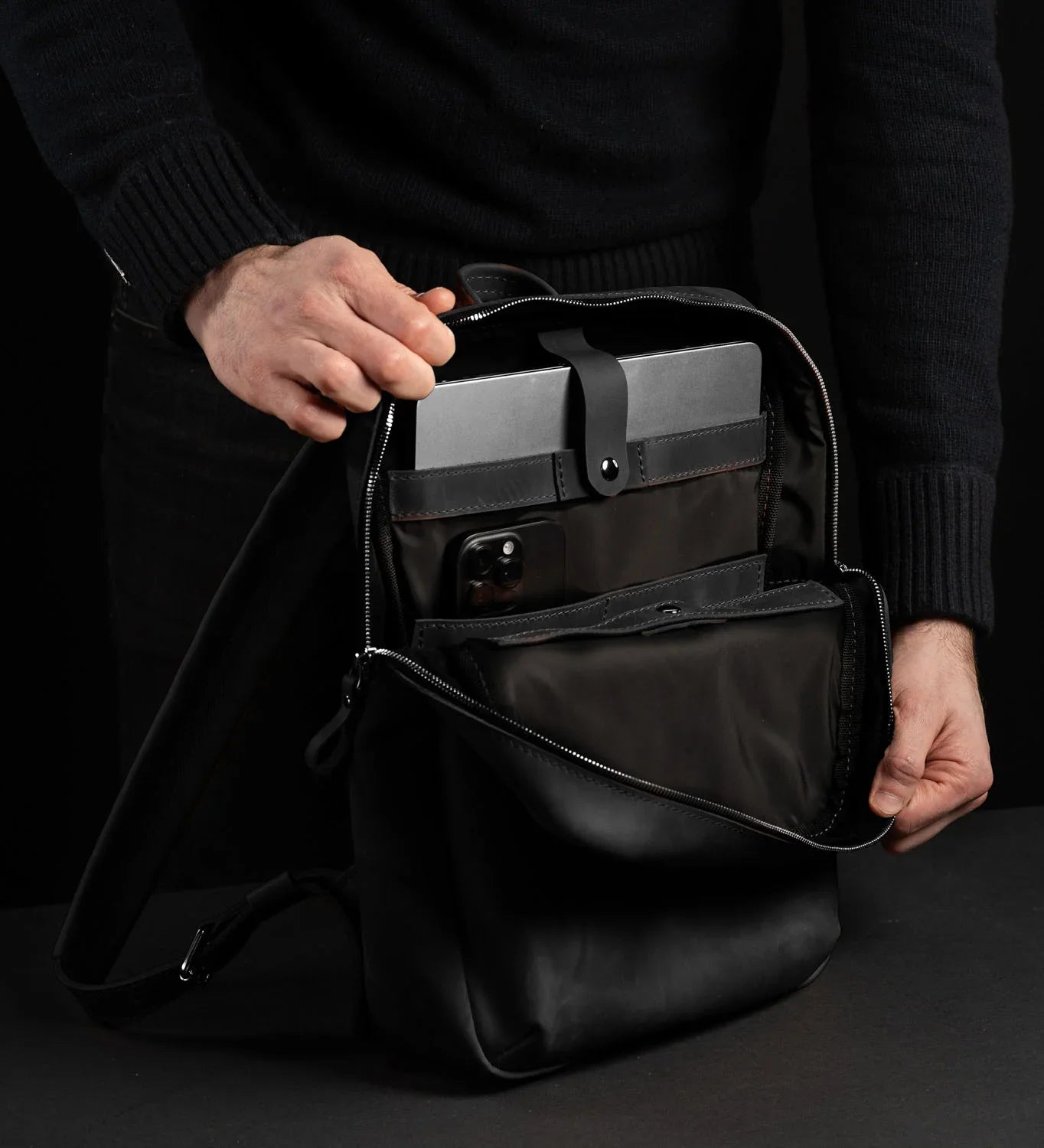 Matte Leather Laptop Backpack for Work and Travel | Nomad