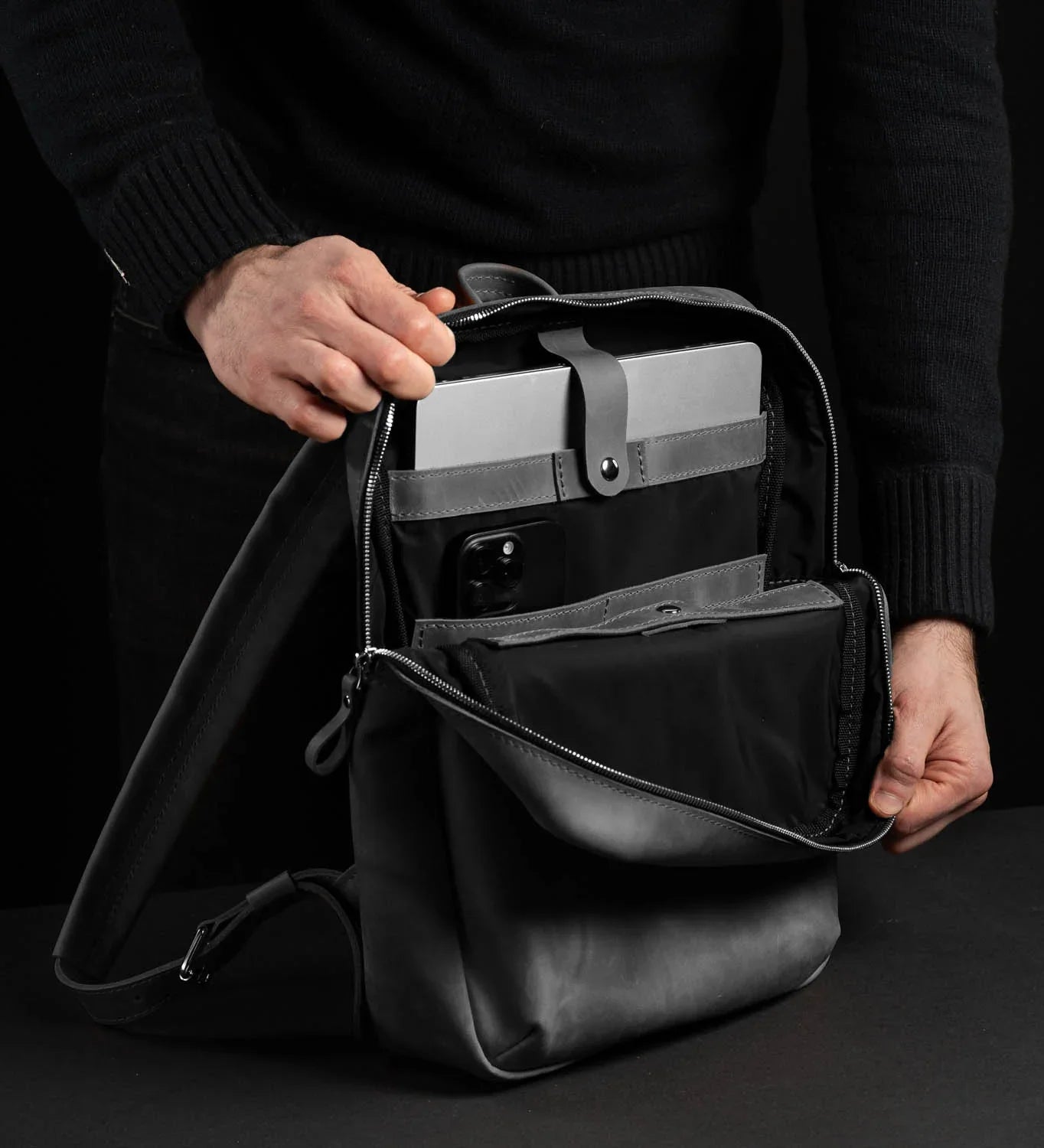 Matte Leather Laptop Backpack for Work and Travel | Nomad