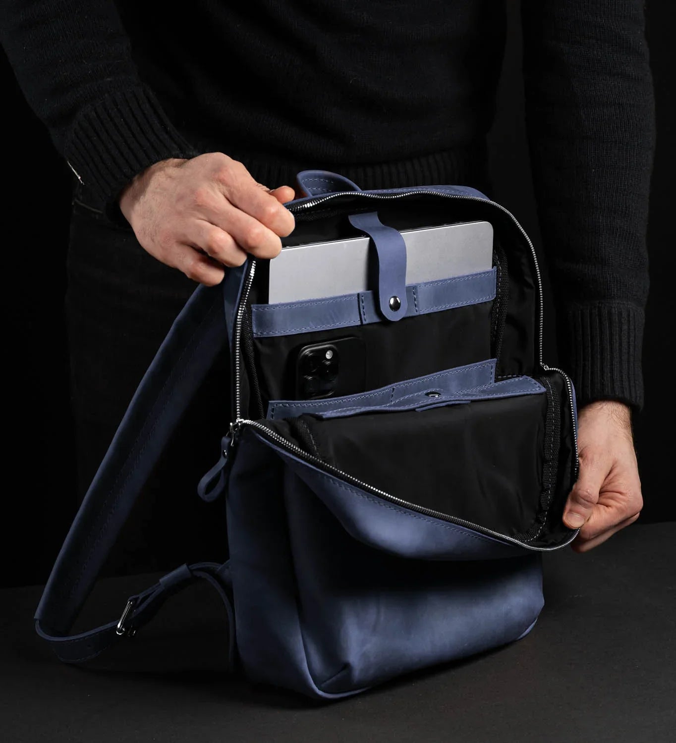 Matte Leather Laptop Backpack for Work and Travel | Nomad