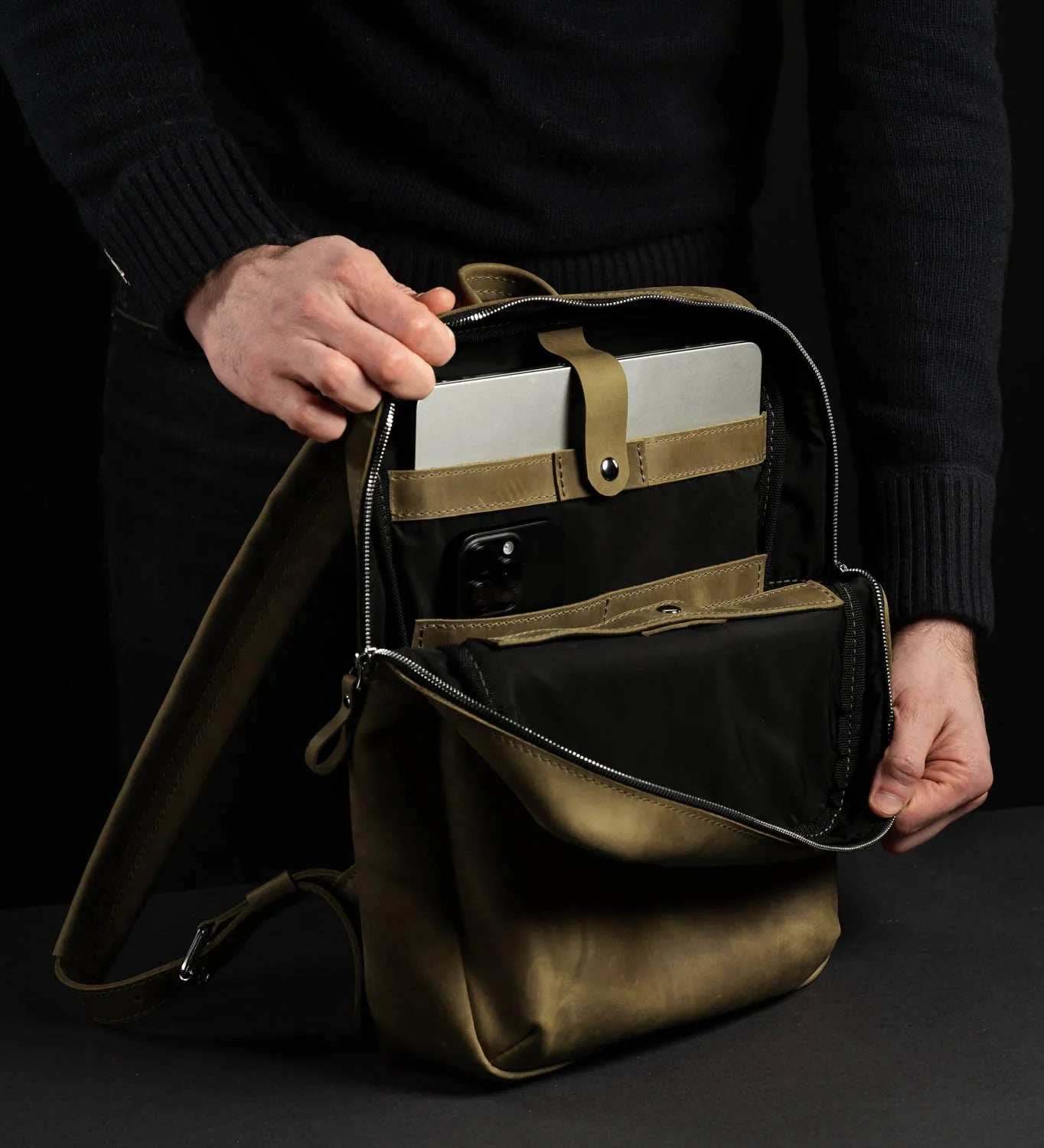 Matte Leather Laptop Backpack for Work and Travel | Nomad