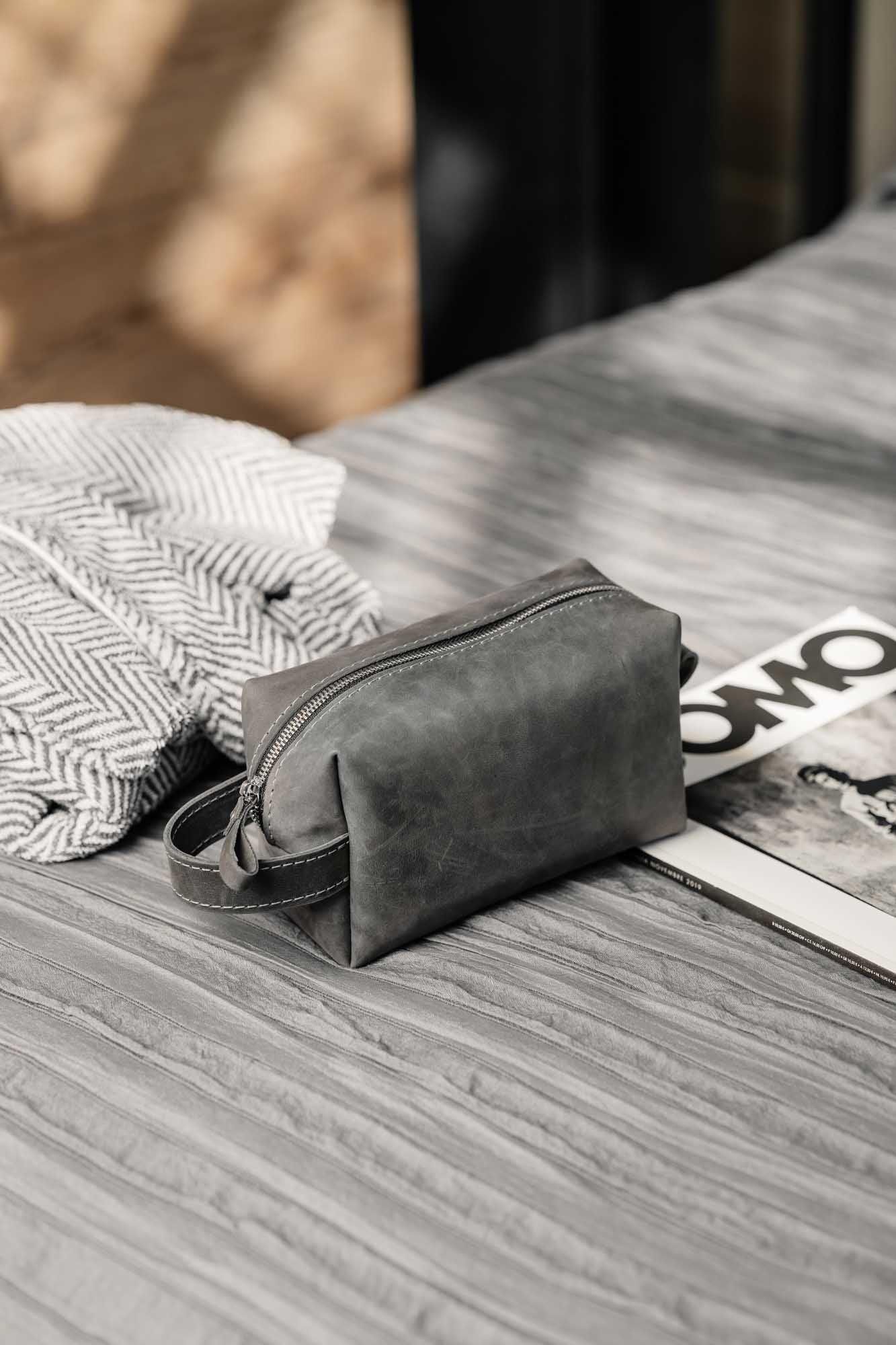Waxed Matte Leather Dopp Kit – Travel Organizer