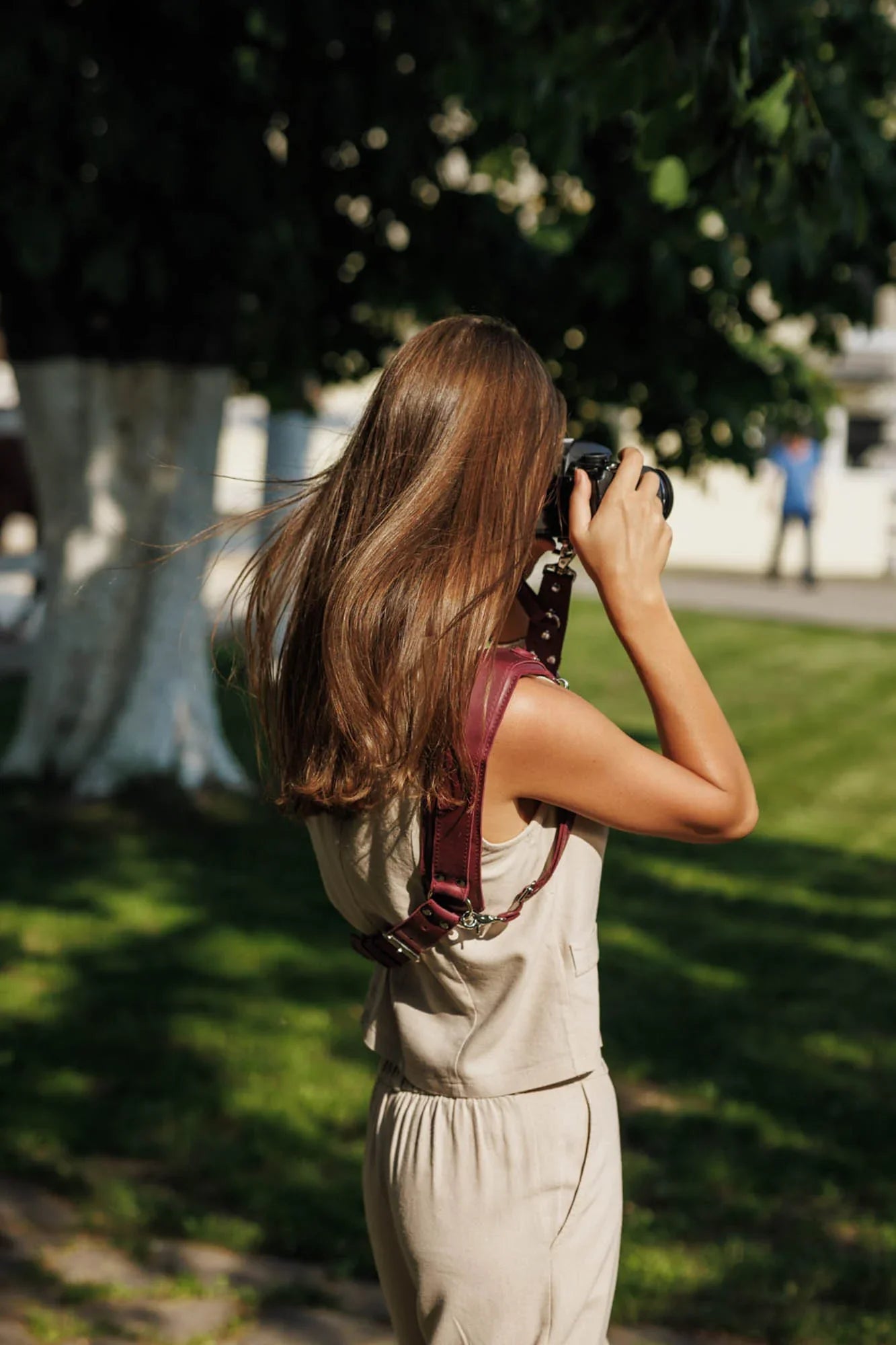 Leather Camera Harness – Adjustable Single Strap | Mono