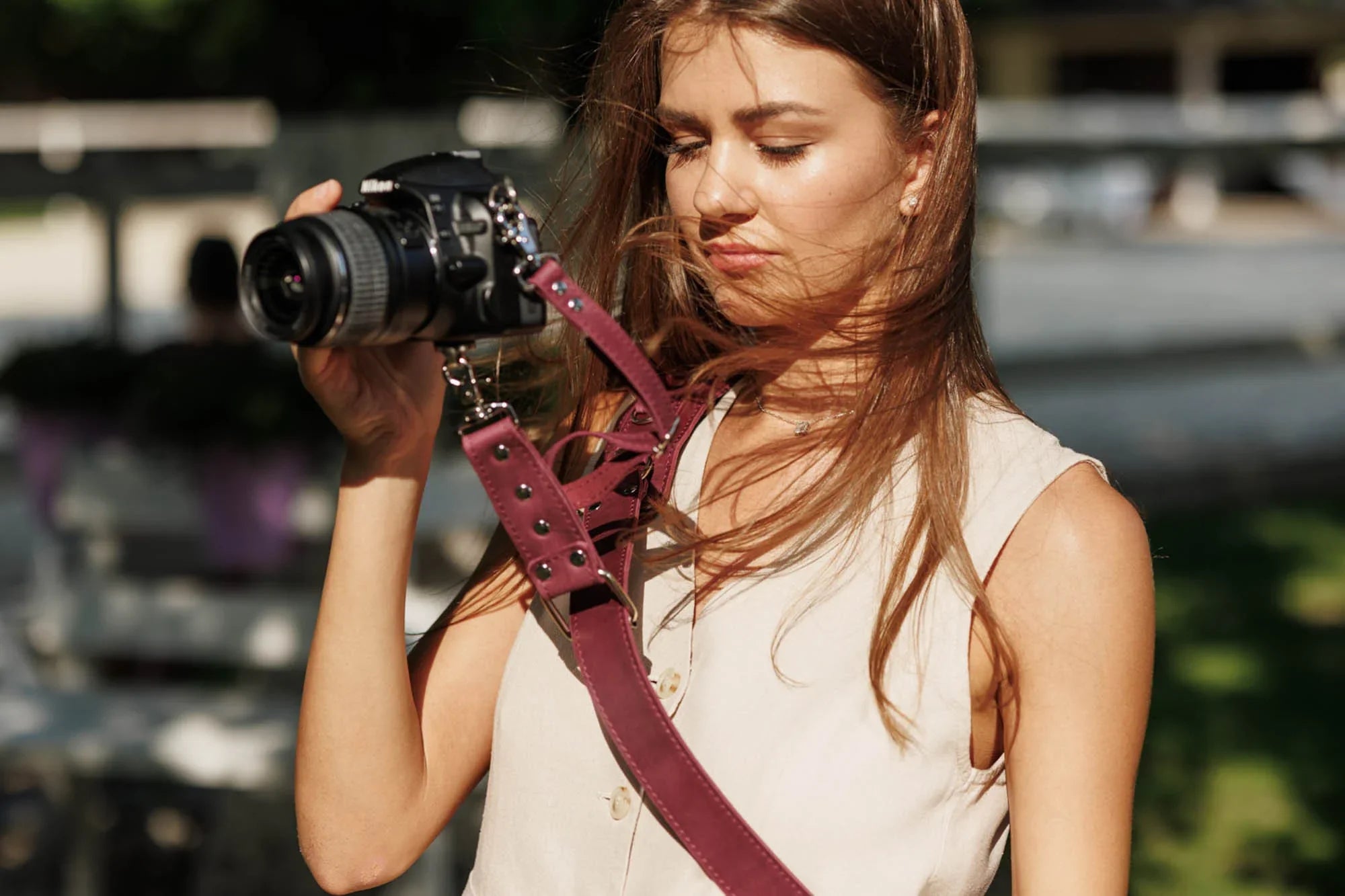 Leather Camera Harness – Adjustable Single Strap | Mono