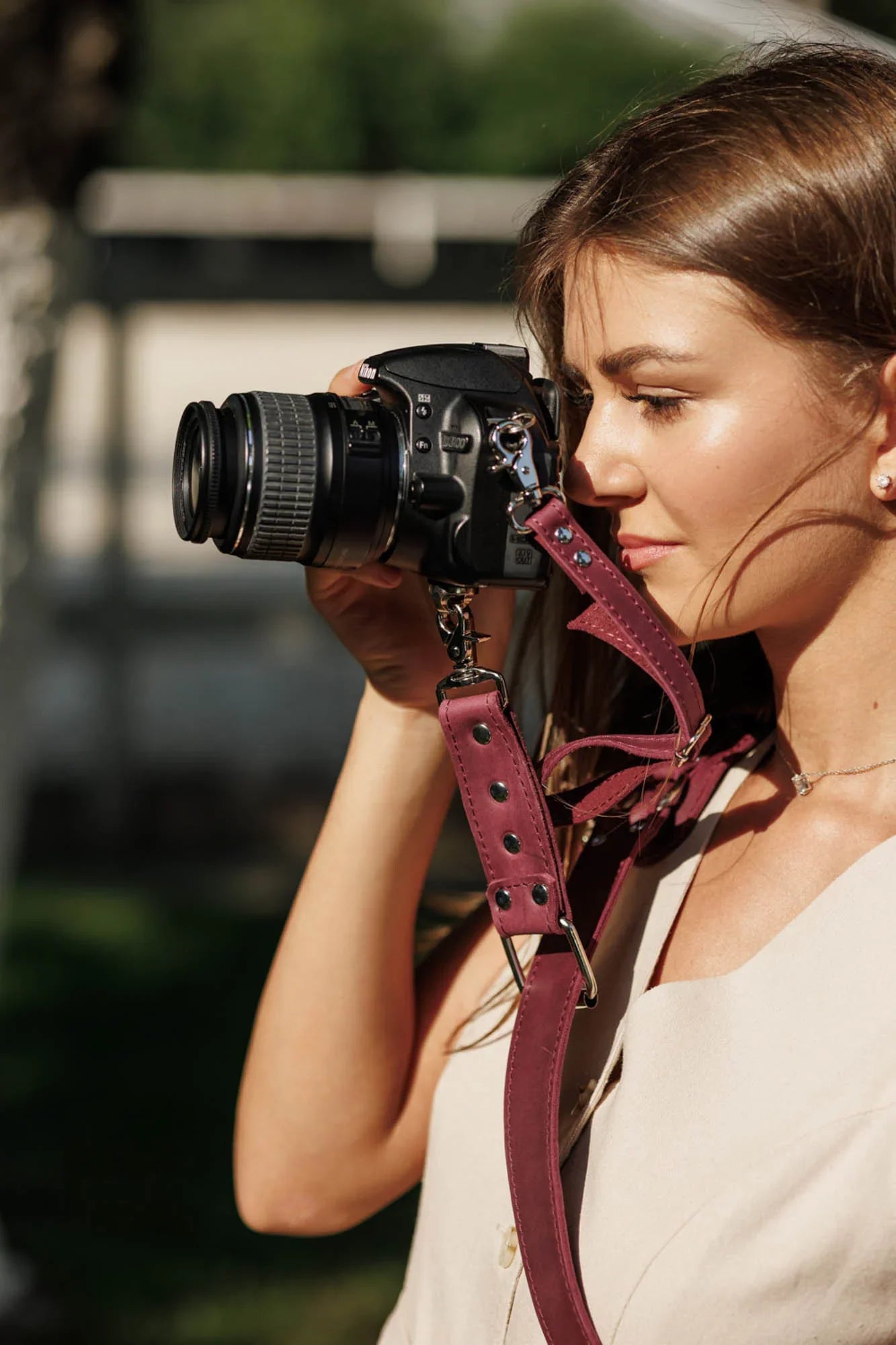Leather Camera Harness – Adjustable Single Strap | Mono