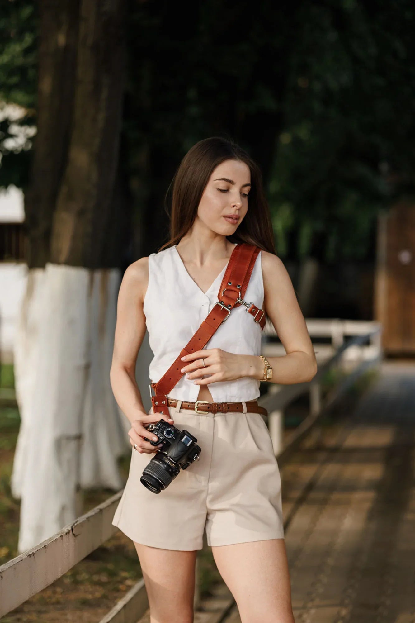 Leather Camera Harness – Adjustable Single Strap | Mono