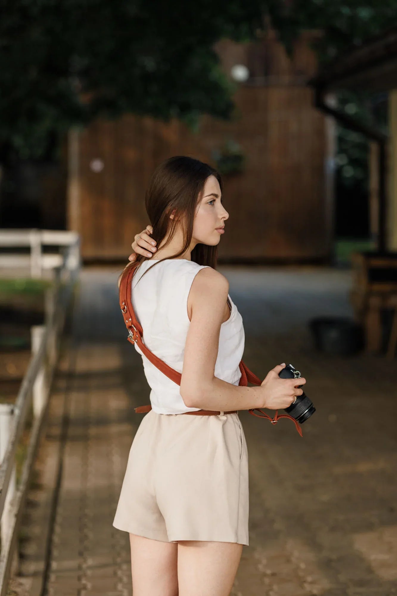 Leather Camera Harness – Adjustable Single Strap | Mono