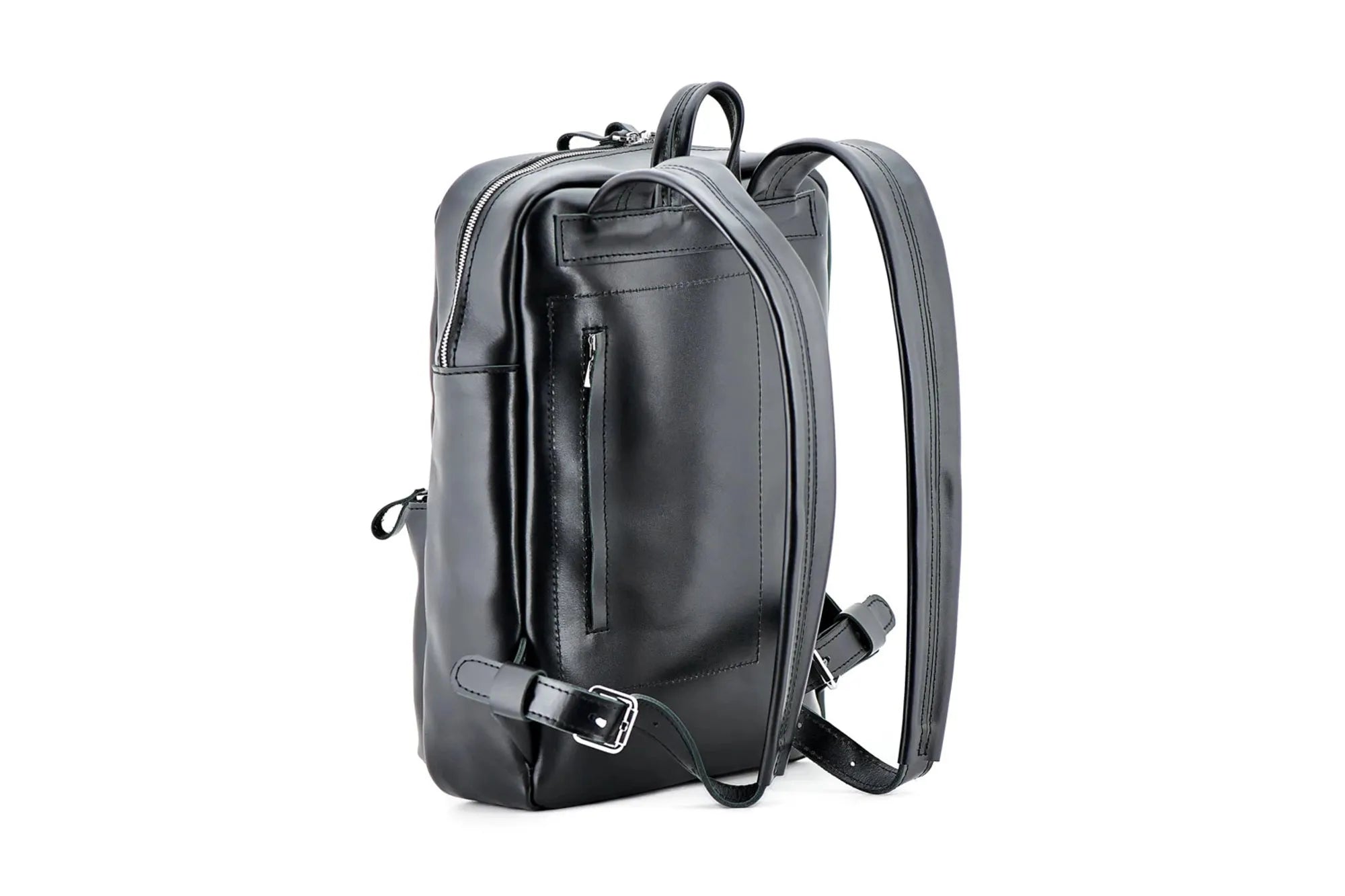 Leather Backpack for Laptop - Nomad | Black - Wenderfarer