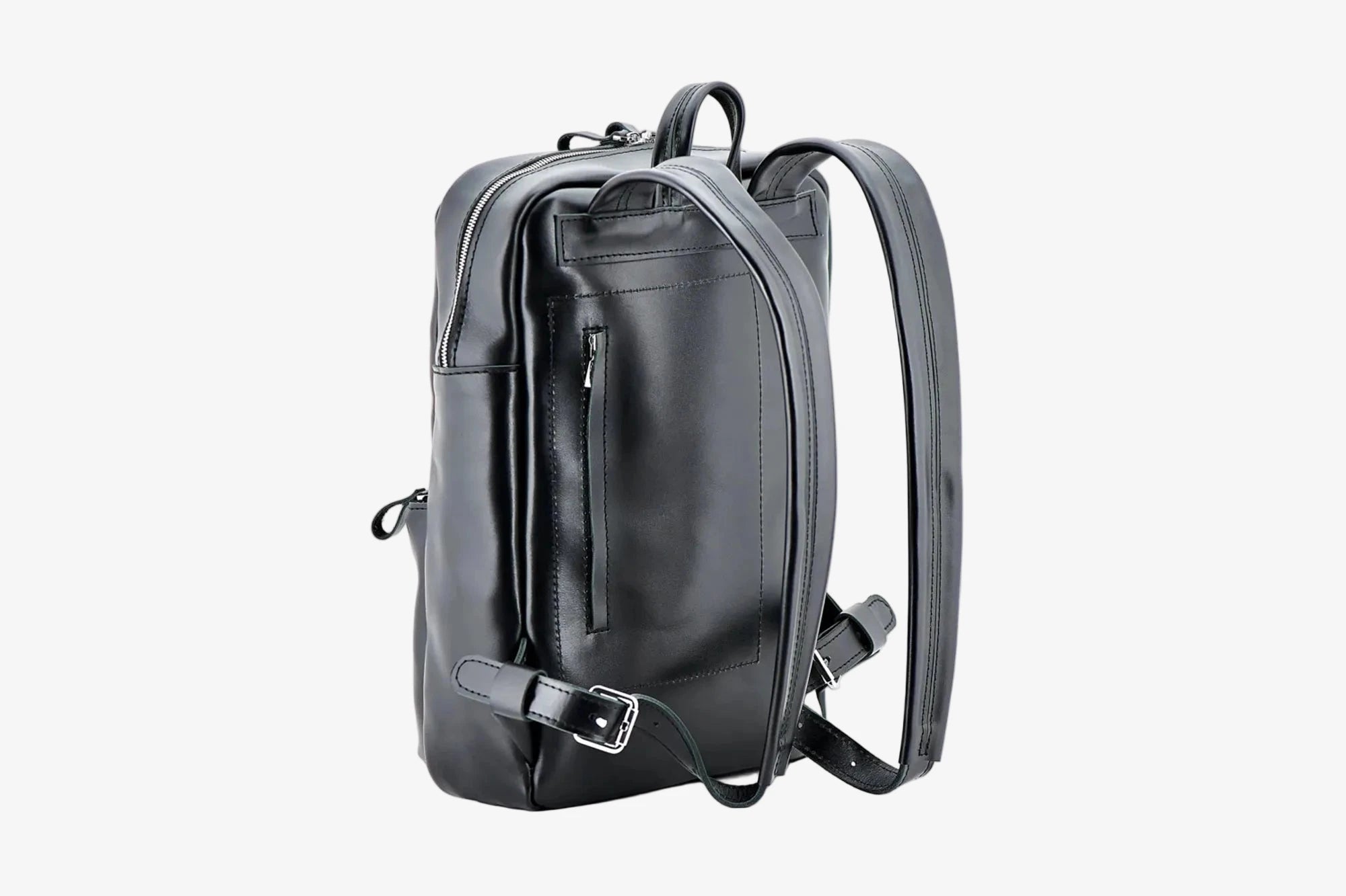 Leather Backpack for Laptop - Nomad | Black - Wenderfarer