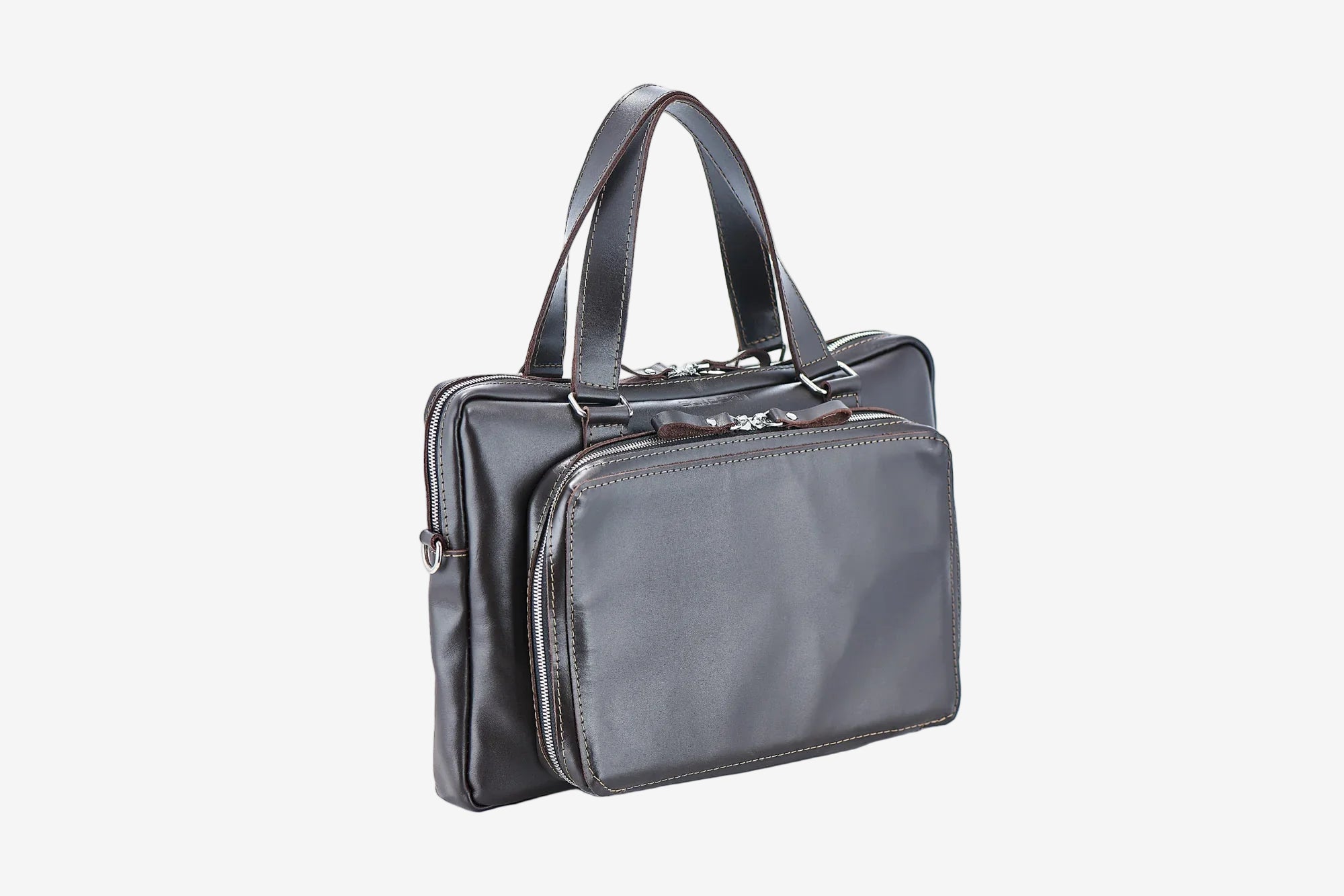 Leather Laptop Briefcase with Organizer – Smooth Finish