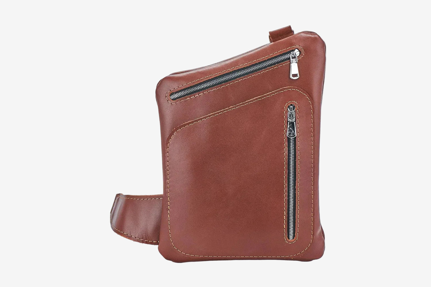 Smooth Leather Sling Bag for Men's | Hidden