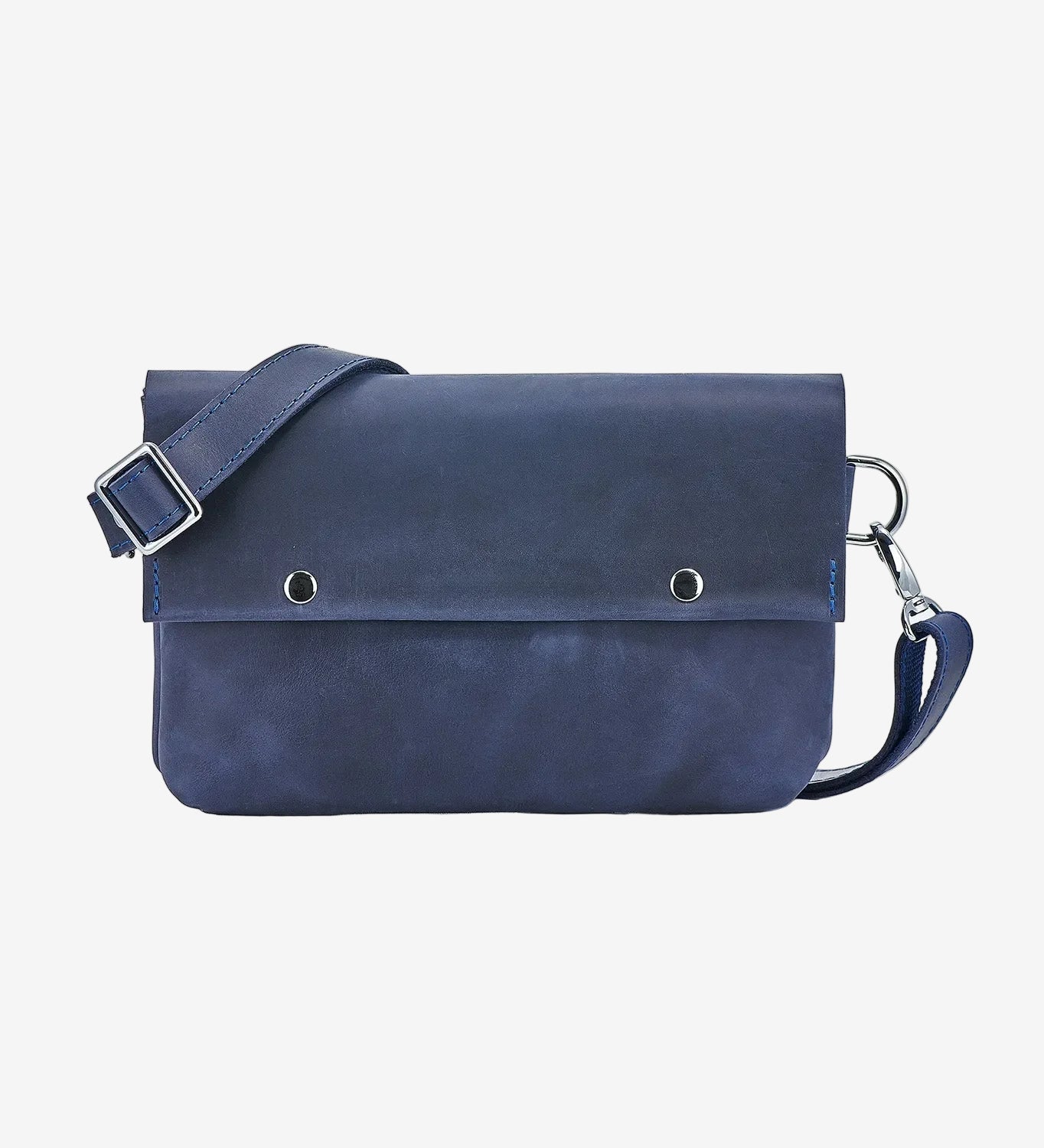 Matte Waxed Leather Unisex Crossbody Bag - Convertible to Waist bag, Clutch